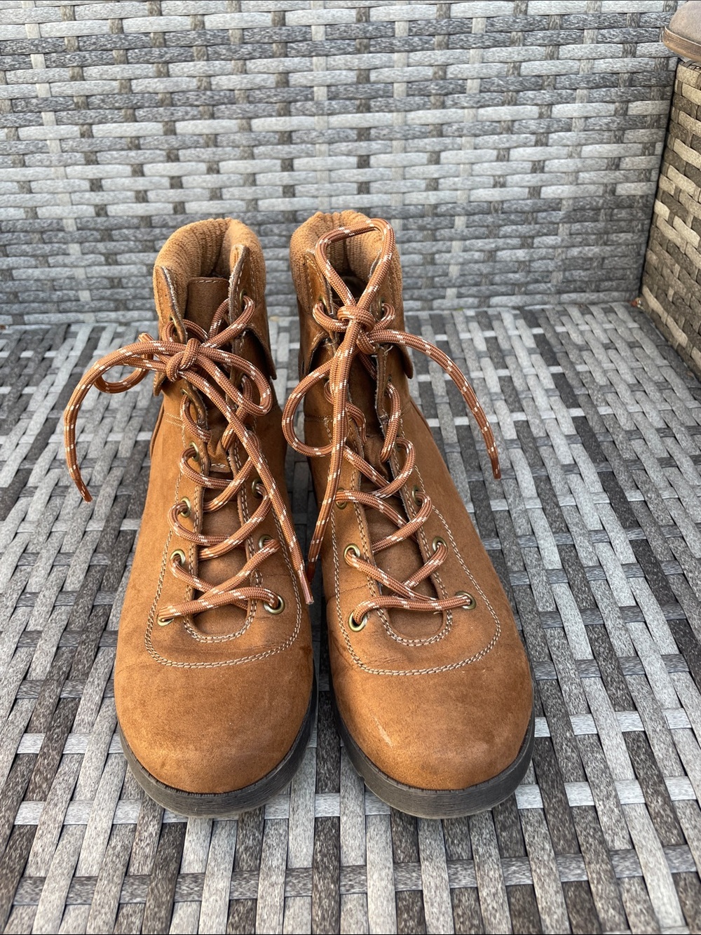 St John’s bay Tan Suede Lace-Up Hiking Boots